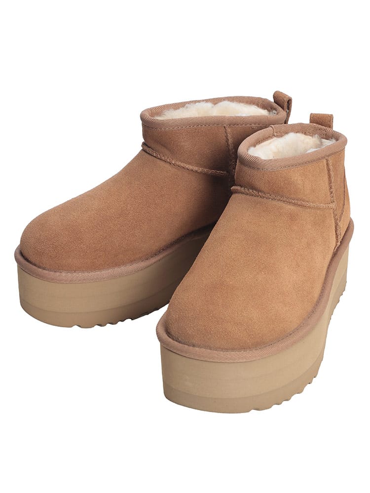 UGG (アグ) レディース ショートブーツ ムートンブーツ クラシック ウルトラミニ プラットフォーム CLASSIC ULTRA MINI PLATFORM 厚底 UGGL1135092