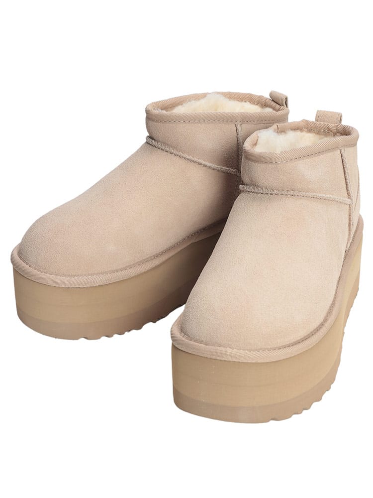 UGG (アグ) レディース ショートブーツ ムートンブーツ クラシック ウルトラミニ プラットフォーム CLASSIC ULTRA MINI PLATFORM 厚底 UGGL1135092