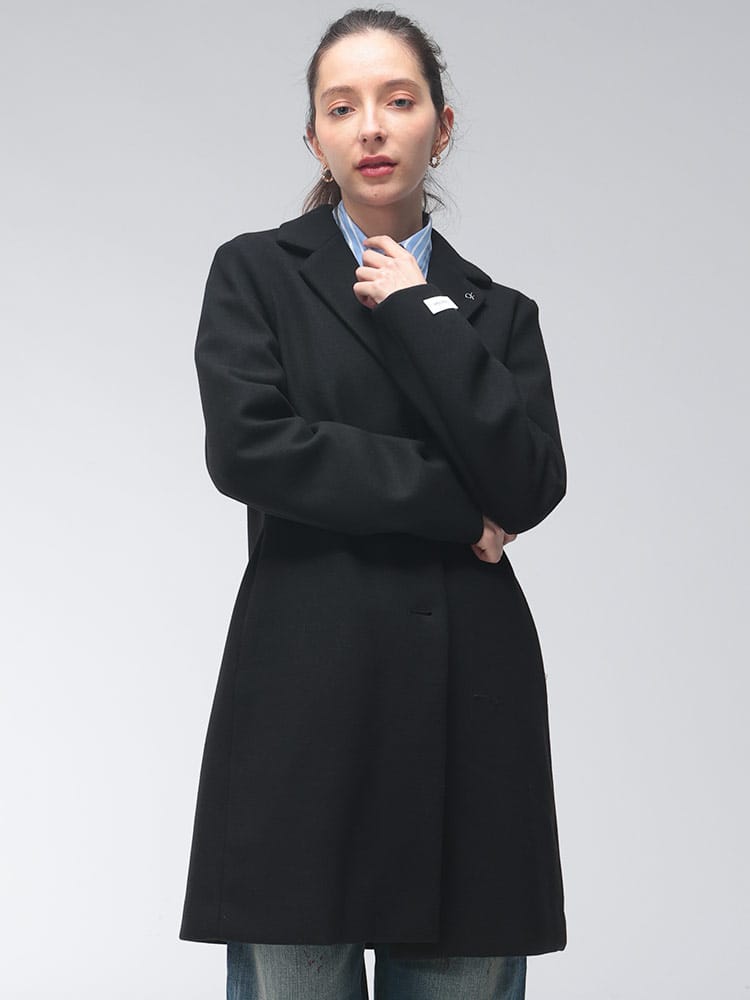 Calvin Klein (カルバンクライン) レディース コート シングル ミドル 