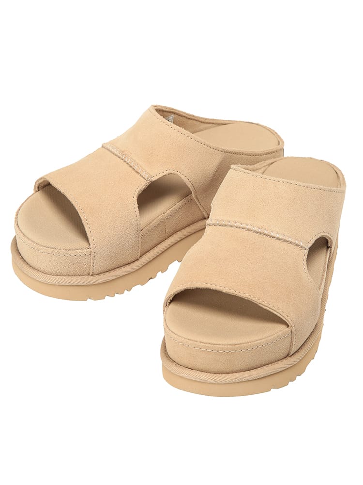 UGG (アグ) レディース サンダル スエード 厚底サンダル GOLDENSTAR HI CUTOUT SLIDE UGGL1175132