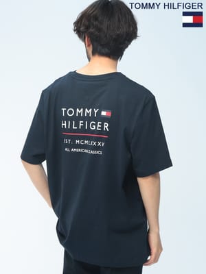 TOMMY HILFIGER (トミーヒルフィガー) Tシャツ 半袖 バックプリント MW0MW42370 クルーネック カットソー BRAND LOVE EMBRO STACK TEE ユニセックス