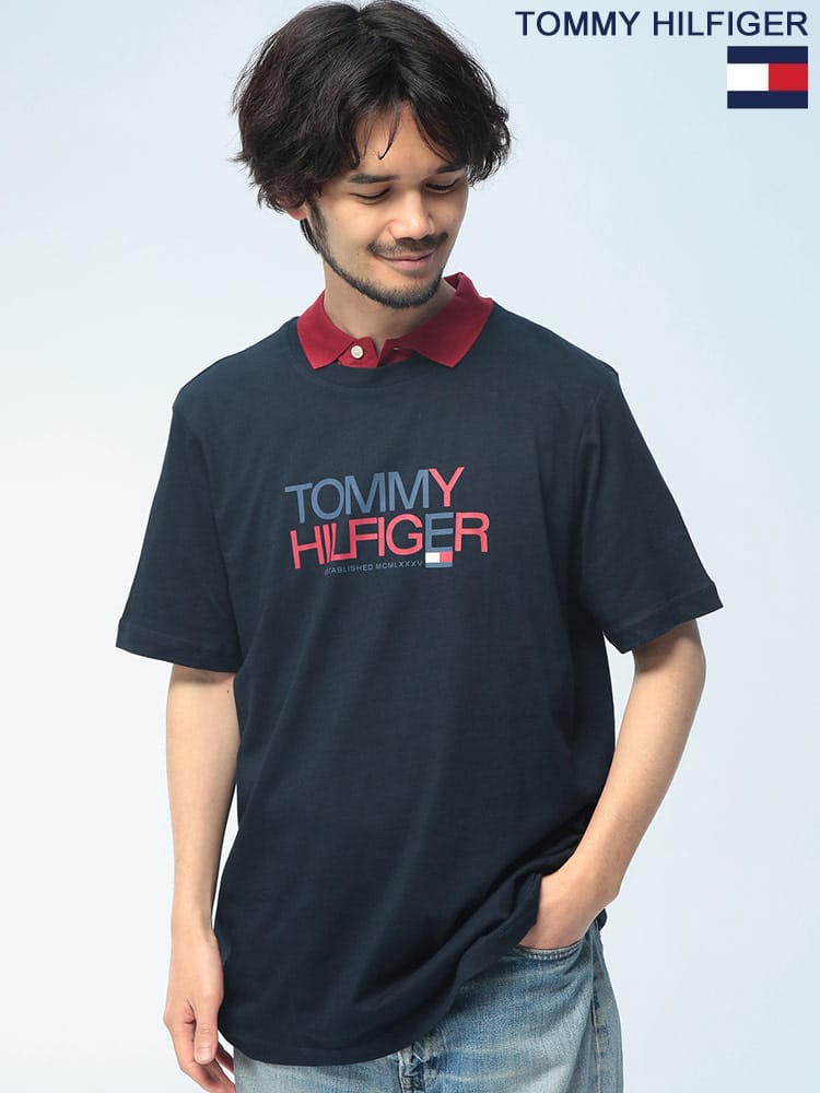 TOMMY HILFIGER (トミーヒルフィガー) Tシャツ 半袖 ロゴプリント MW0MW42369 クルーネック カットソー BRAND LOVE BIG TEXT TEE ユニセックス