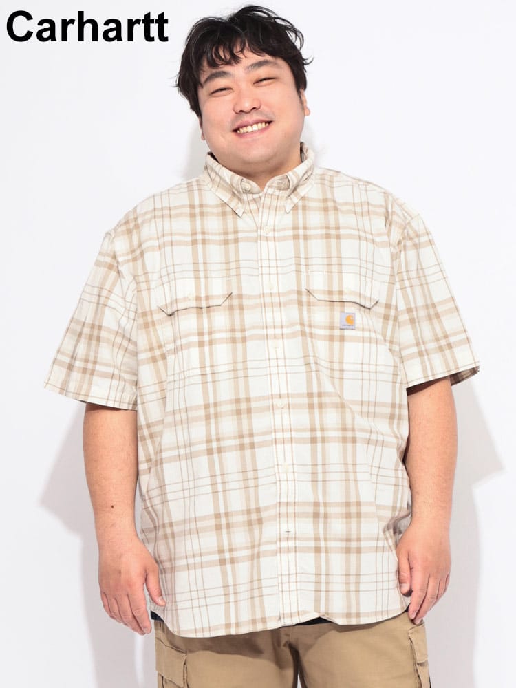 シャツ 半袖 メンズ 大きいサイズ チェック ボタンダウン ワークシャツ トップス ポケット カジュアル 春 夏