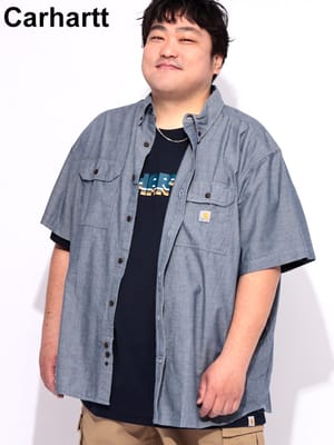 シャツ 半袖 ワンポイント ワッペン ボタンダウン ワークシャツ トップス ポケット カジュアル ブランド メンズ 大きいサイズ