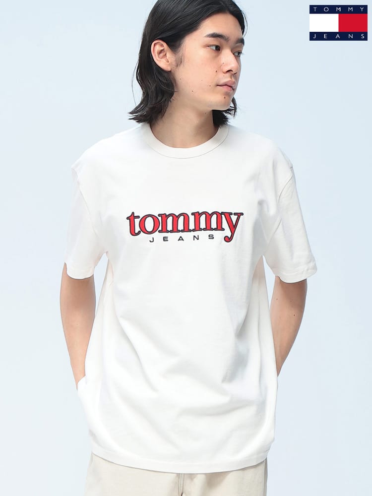 TOMMY JEANS (トミージーンズ) Tシャツ 半袖 ロゴ刺繍 クルーネック カットソー ユニセックス DM0DM22719
