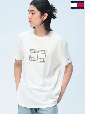 TOMMY JEANS (トミージーンズ) Tシャツ 半袖 ロゴプリント クルーネック カットソー ユニセックス DM0DM22317