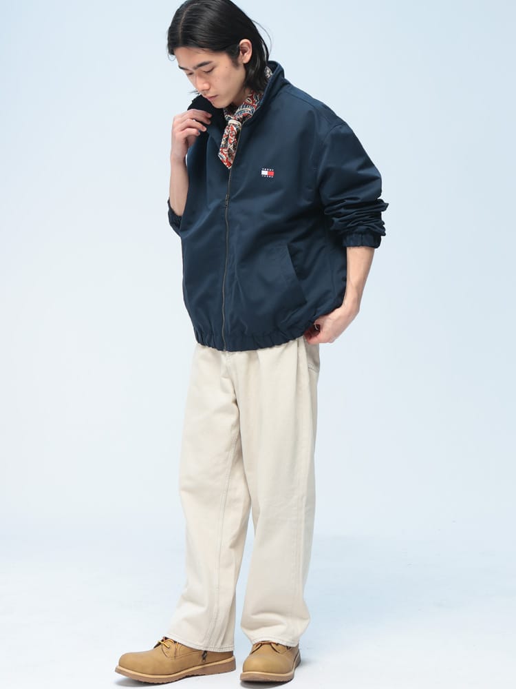 TOMMY JEANS (トミージーンズ) ワンポイント ロゴ フルジップ ブルゾン 