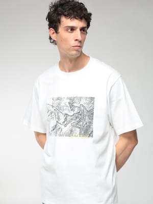 ARC'TERYX (アークテリクス) メンズ Tシャツ 半袖 クラッグ コットン リトグラフィカ プリント 通気素材 リラックスフィット ARCX000009926