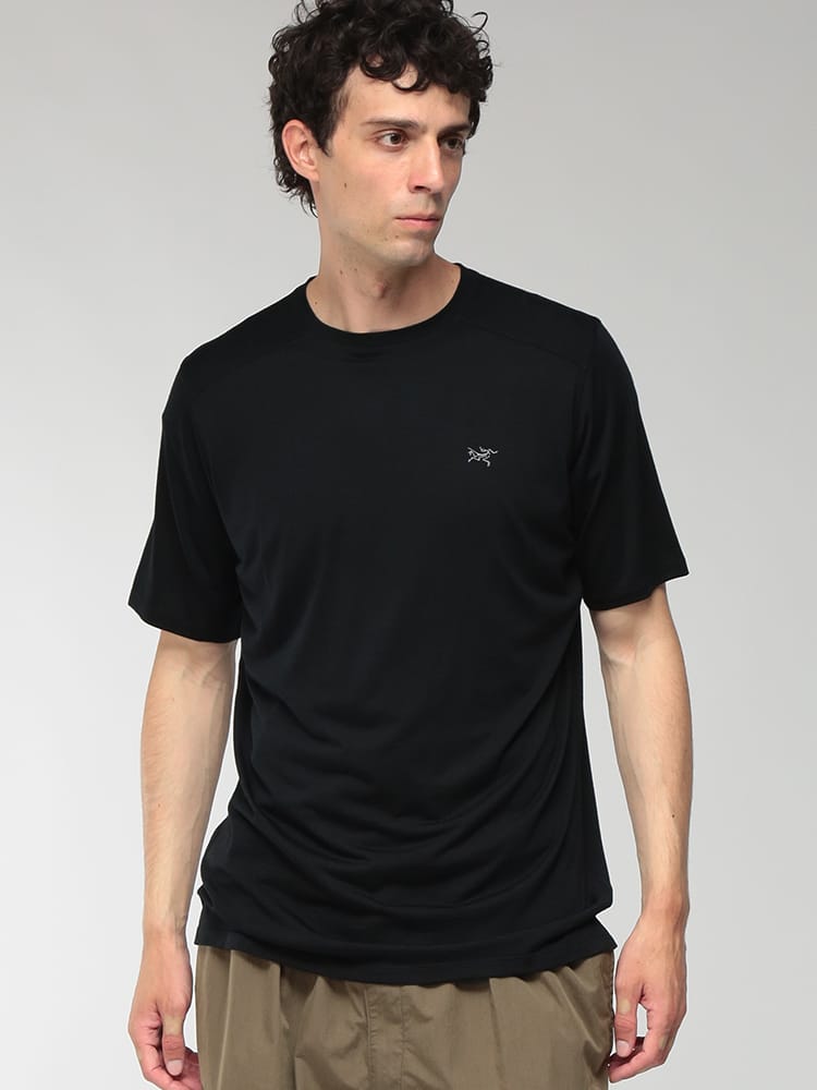 ARC'TERYX (アークテリクス) メンズ Tシャツ 半袖 イオニア メリノウール 胸ロゴ ショートスリーブ カットソー トリムフィット ARCX000006816