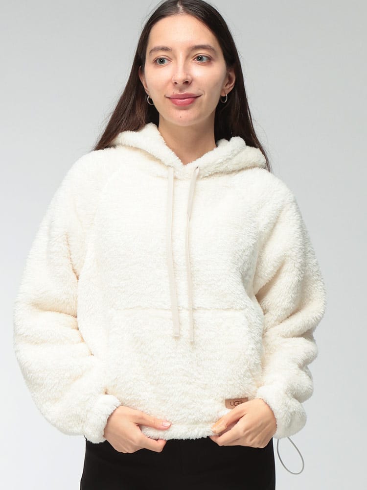 UGG (アグ) レディース パーカー 長袖 裾ロゴ ポケット付き プルオーバー ボアパーカー Loyra Hoodie II UGGL1180575