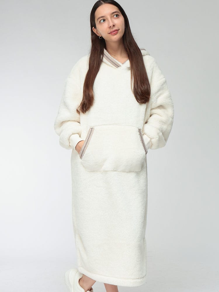 UGG (アグ) レディース ワンピース ボア フード付き ロング丈 ワンピース UGGfluff Oversized Hoodie UGGL1158532