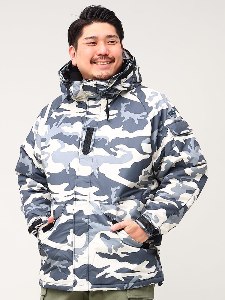 大きいサイズ メンズ South Play (サウスプレイ) 迷彩柄 裏フリース フルジップ 中綿 ジャケット 1XL 2XL 3XL 4XL  ジャケット/アウター ダウンジャケット | 大きいサイズの服【サカゼン公式通販】 [koulaya] アウトドア防水セット 迷彩タクティカルジャケット 防寒裏起毛仕様 マジックテープ大型ポケット メンズ防寒作業服