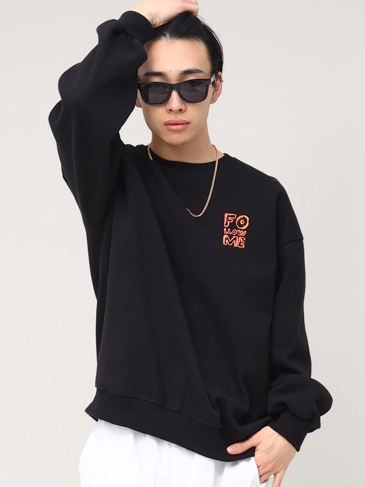 SELF MADE (セルフメイド) バックプリント クルーネック トレーナー スウェット スエット オーバーサイズ ビッグシルエット