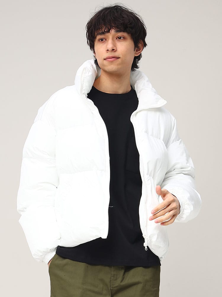 Ko‘ｓ (コズ) 無地 フルジップ 中綿 ジャケット ブルゾン 韓国ファッション オーバーサイズ ビッグシルエット