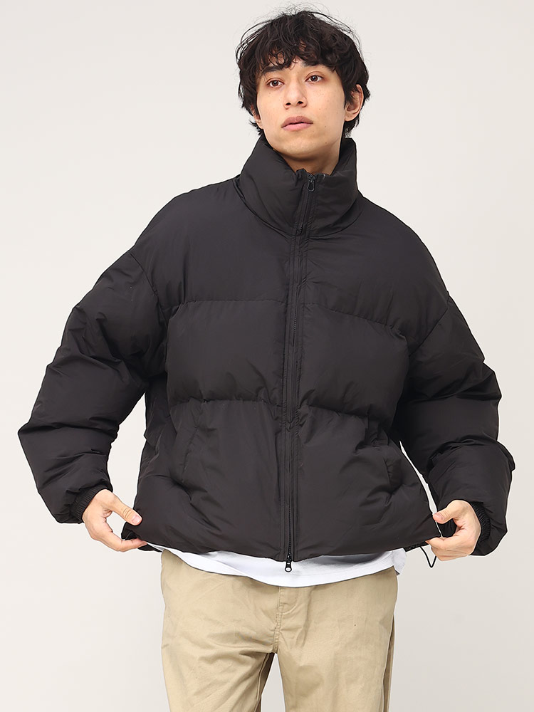 Ko‘s (コズ) 無地 フルジップ 中綿 ジャケット ブルゾン 韓国ファッション オーバーサイズ ビッグシルエット アウター 新品 ブラック メンズ L 一 コード 可能