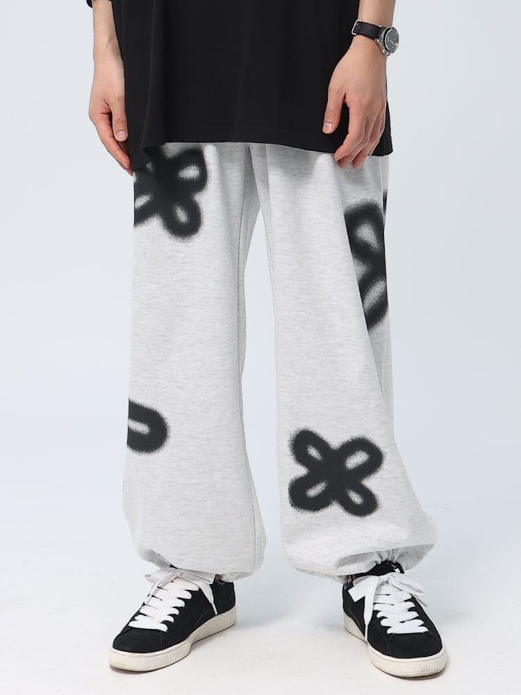 SHINE (シャイン) スプレープリント スウェット ワイドパンツ