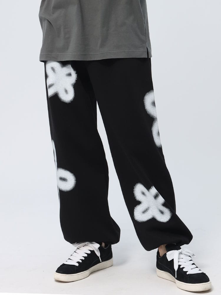 SHINE (シャイン) スプレープリント スウェット ワイドパンツ