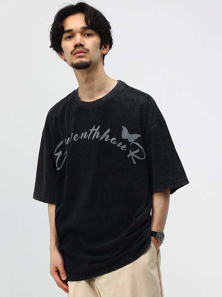 Let's Rock (レッツロック) プリント クルーネック 半袖 Tシャツ