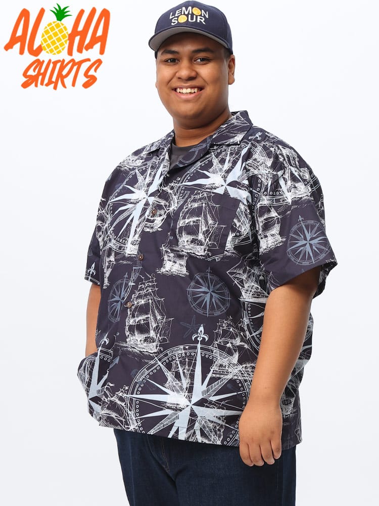 アロハシャツ コットン100％ 総柄 オープンカラー トップス 大きいサイズ メンズ