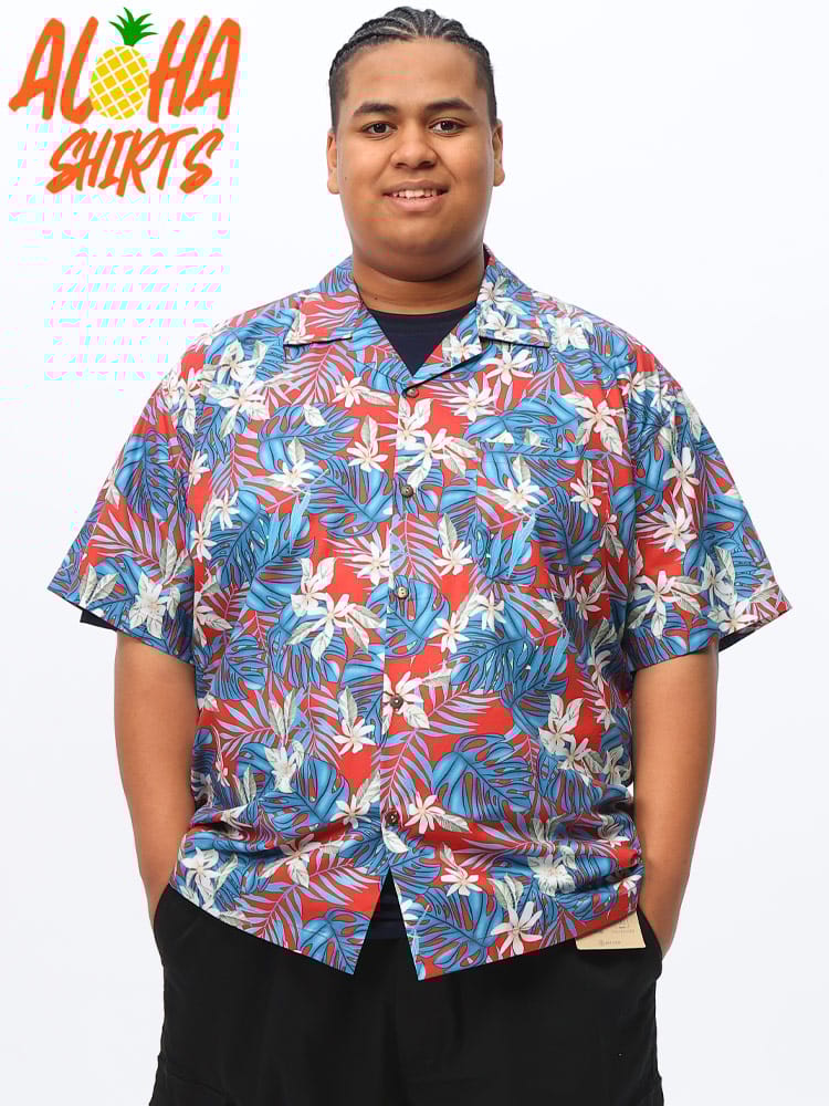 アロハシャツ コットン100％ 総柄 オープンカラー トップス 大きいサイズ メンズ