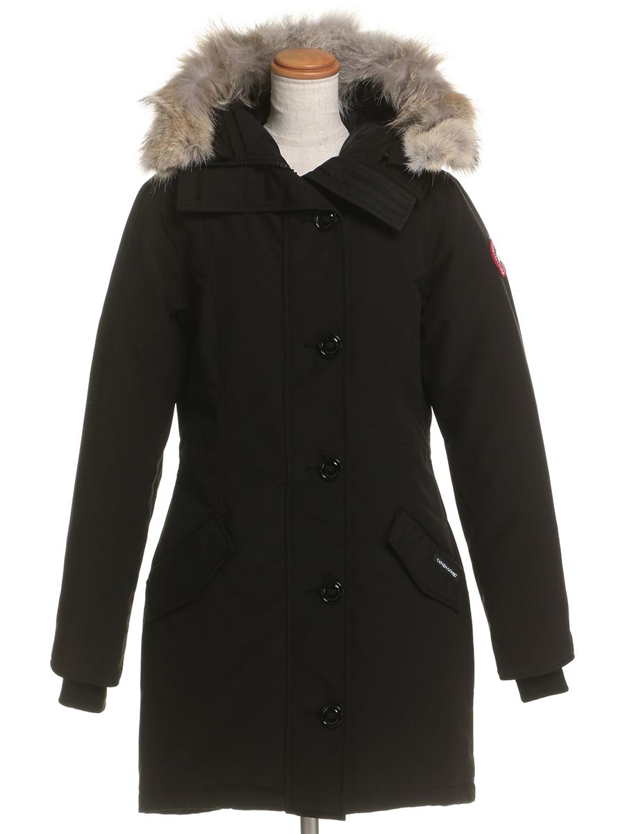 CANADA GOOSE (カナダグース) ロゴ フルジップ ファー付き ダウン コート ROSSCLAIR CGL2580L レディース ロゴ ブランド