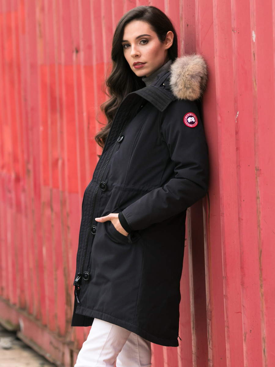 CANADA GOOSE (カナダグース) ロゴ フルジップ ファー付き ダウン コート ROSSCLAIR CGL2580L レディース ロゴ ブランド