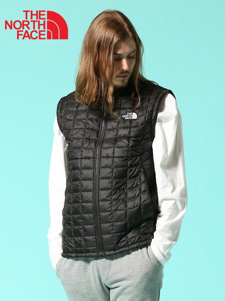 THE NORTH FACE (ザ ノースフェイス) 胸ロゴ キルティング フルジップ スタンド 中綿 ベスト ECO VST NF0AP9Y WEB限定