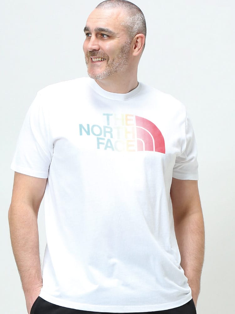 大きいサイズ メンズ THE NORTH FACE (ザ ノースフェイス) 綿100％ BIGロゴ クルーネック 半袖 Tシャツ HALF DOME TEE