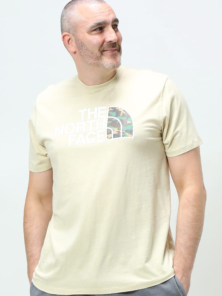 大きいサイズ メンズ THE NORTH FACE (ザ ノースフェイス) 綿100％ BIGロゴ クルーネック 半袖 Tシャツ HALF DOME TEE