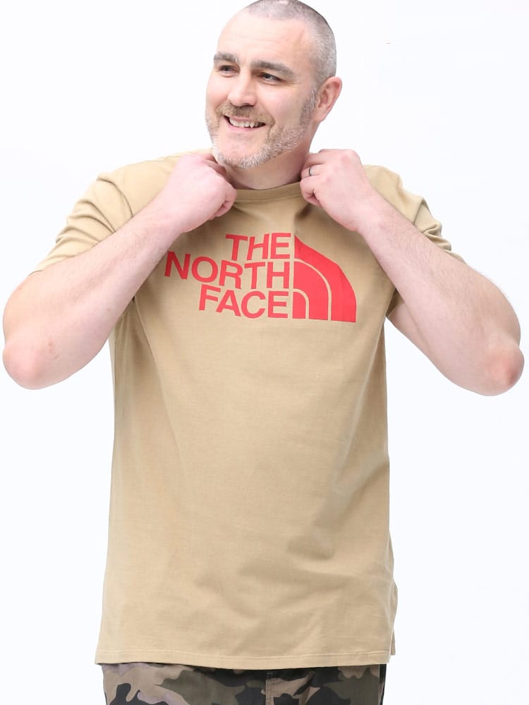 大きいサイズ メンズ THE NORTH FACE (ザ ノースフェイス) 綿100％ BIGロゴ クルーネック 半袖 Tシャツ HALF DOME TEE