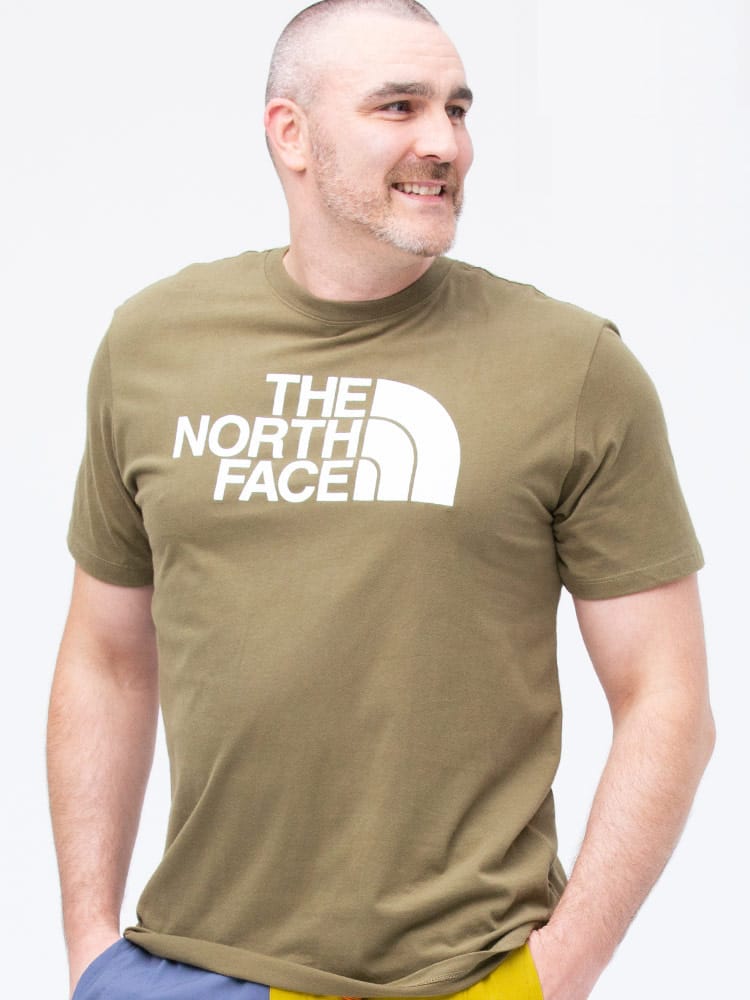 大きいサイズ メンズ THE NORTH FACE (ザ ノースフェイス) 綿100％ BIGロゴ クルーネック 半袖 Tシャツ HALF DOME TEE