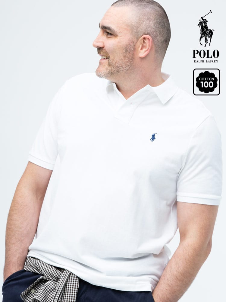 大きいサイズ メンズ POLO RALPH LAUREN (ポロ ラルフローレン) ワンポイント 刺しゅう 半袖 ポロシャツ