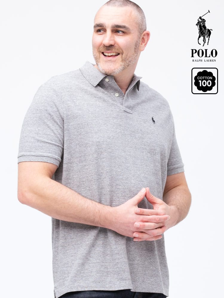 大きいサイズ メンズ POLO RALPH LAUREN (ポロ ラルフローレン) ワンポイント 刺しゅう 半袖 ポロシャツ