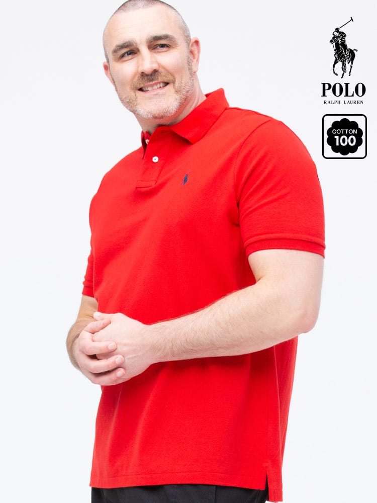 大きいサイズ メンズ POLO RALPH LAUREN (ポロ ラルフローレン) ワンポイント 刺しゅう 半袖 ポロシャツ