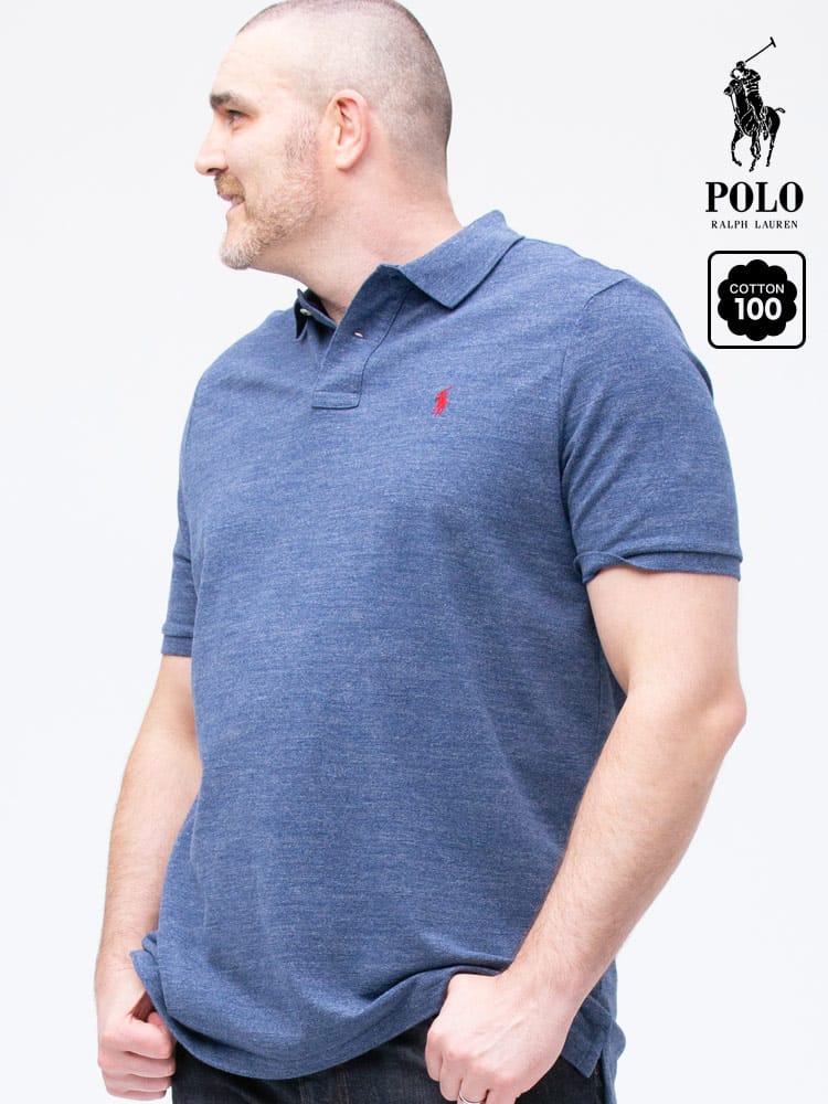 大きいサイズ メンズ POLO RALPH LAUREN (ポロ ラルフローレン) ワンポイント 刺しゅう 半袖 ポロシャツ