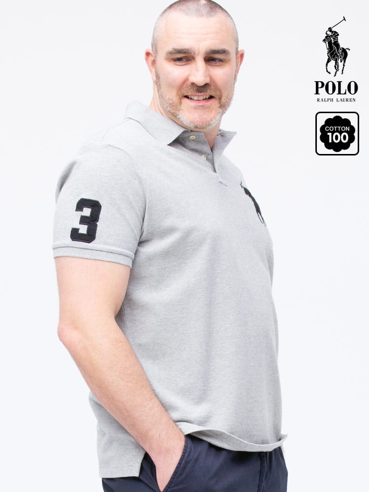 在庫処分 返品交換不可 大きいサイズ メンズ POLO RALPH LAUREN (ポロ ラルフローレン) BIGポニー 刺しゅう 半袖 ポロシャツ