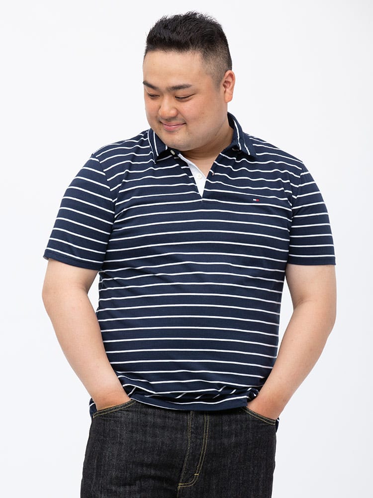 TOMMY HILFIGER トミーヒルフィガー 綿100％ 細ボーダー 半袖 