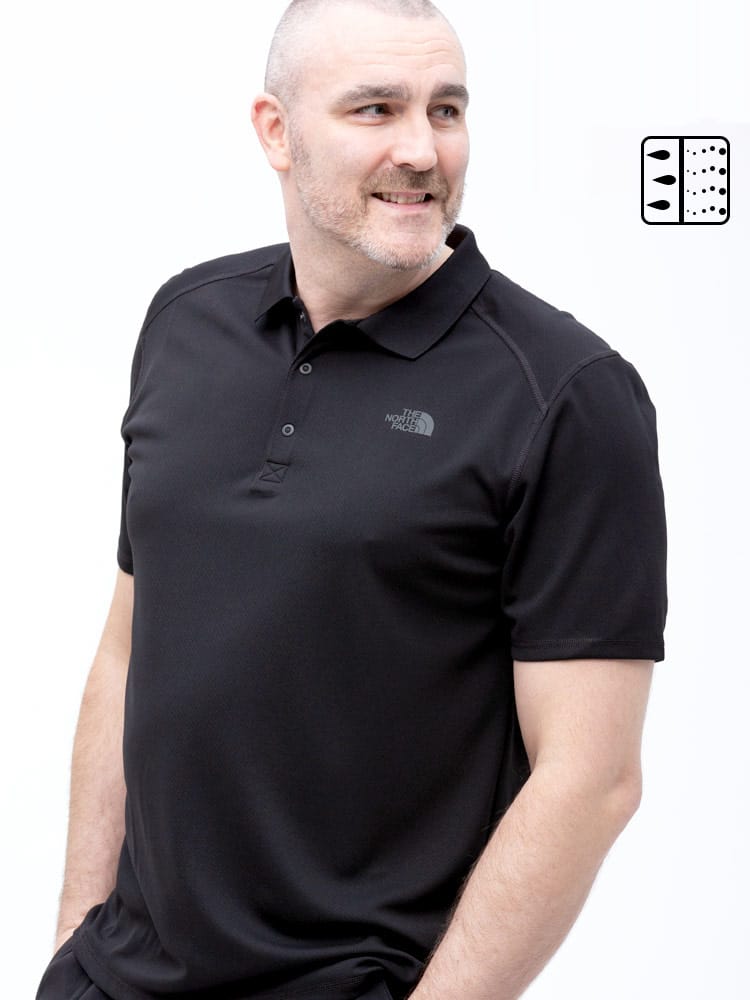 大きいサイズ メンズ THE NORTH FACE (ザ ノースフェイス) ロゴプリント 半袖 ゴルフ ポロシャツ HORIZON POLO