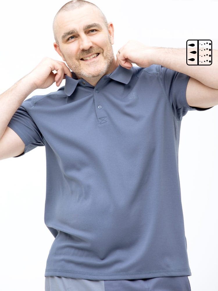 大きいサイズ メンズ THE NORTH FACE (ザ ノースフェイス) ロゴプリント 半袖 ゴルフ ポロシャツ HORIZON POLO