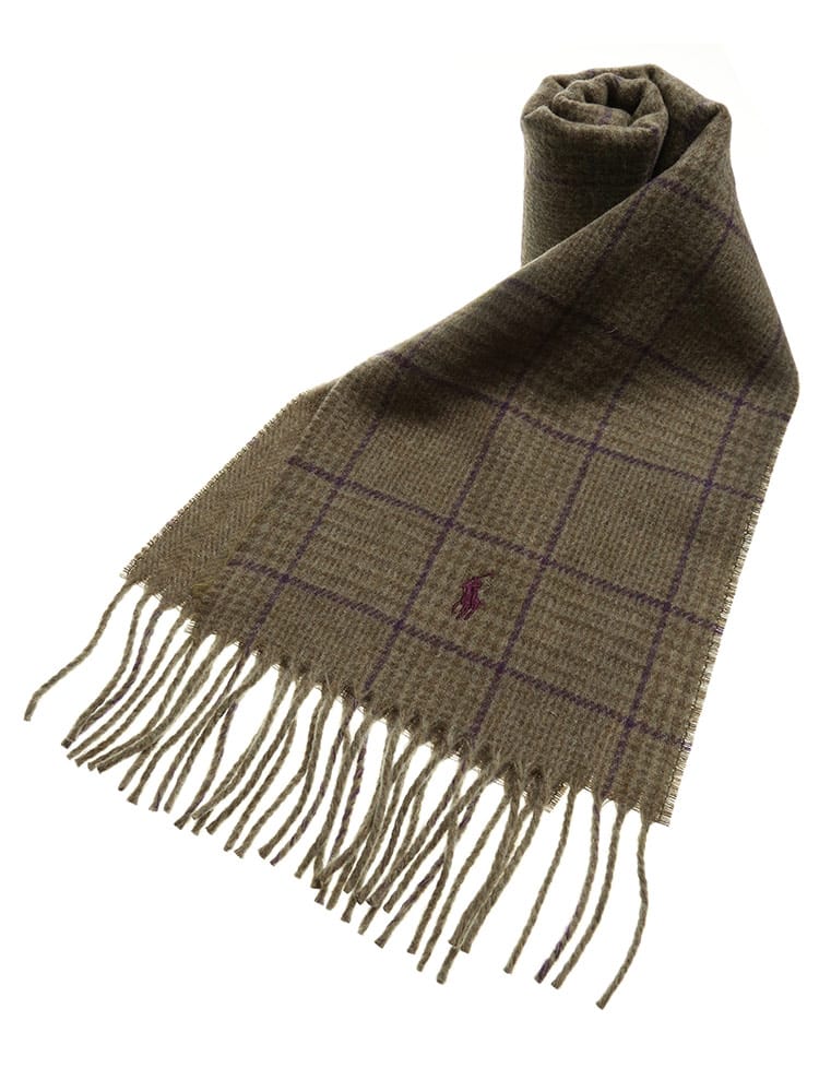 POLO RALPH LAUREN (ポロラルフローレン) グレンチェック ワンポイント マフラー RLPC0742 ブランド