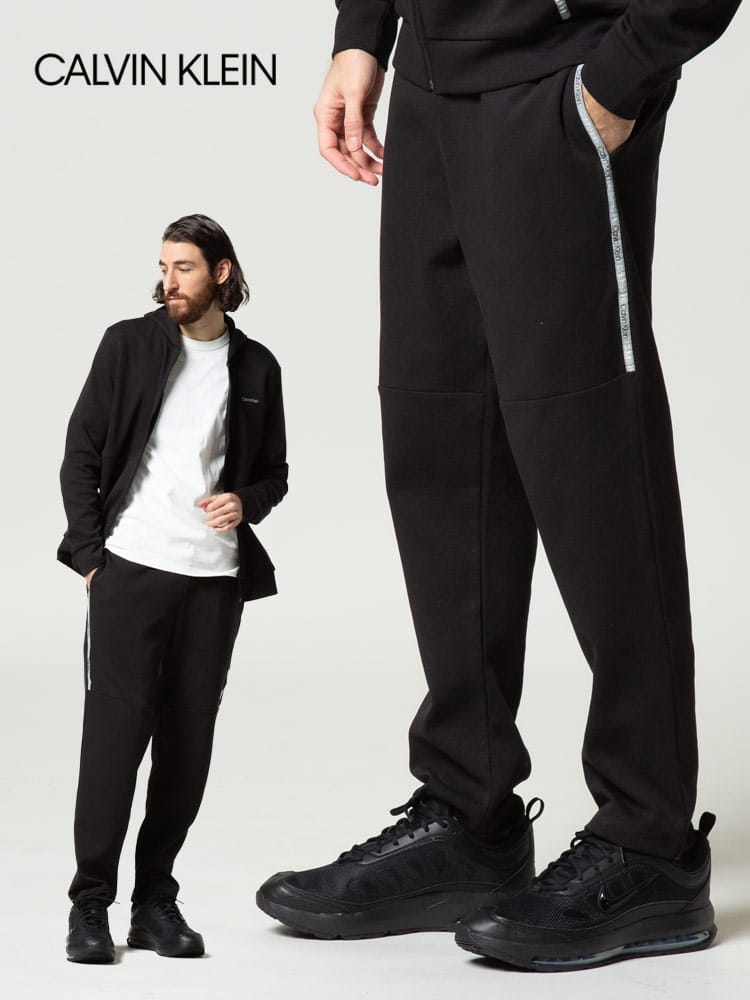 Calvin Klein (カルバンクライン) ロゴテープ 前閉じ スウェットパンツ