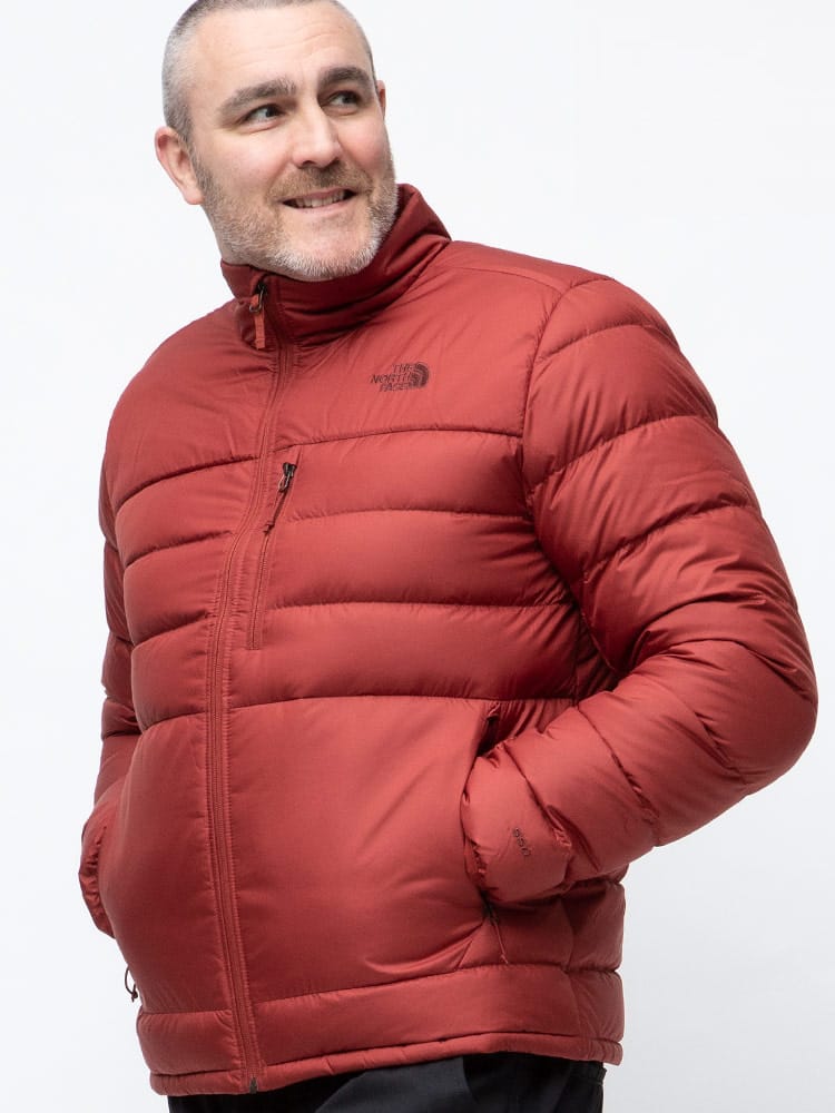 大きいサイズ メンズ THE NORTH FACE (ザ ノースフェイス) ロゴ刺繍 フルジップ スタンド ダウンジャケット 550フィル ACONCAGUA2 JACKET