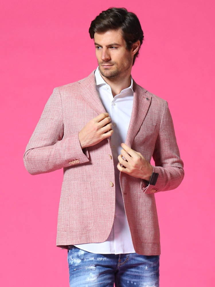 TAGLIATORE (タリアトーレ) ウール 麻 シングル 2ツ釦 ジャケット TGMC22K12UEG308