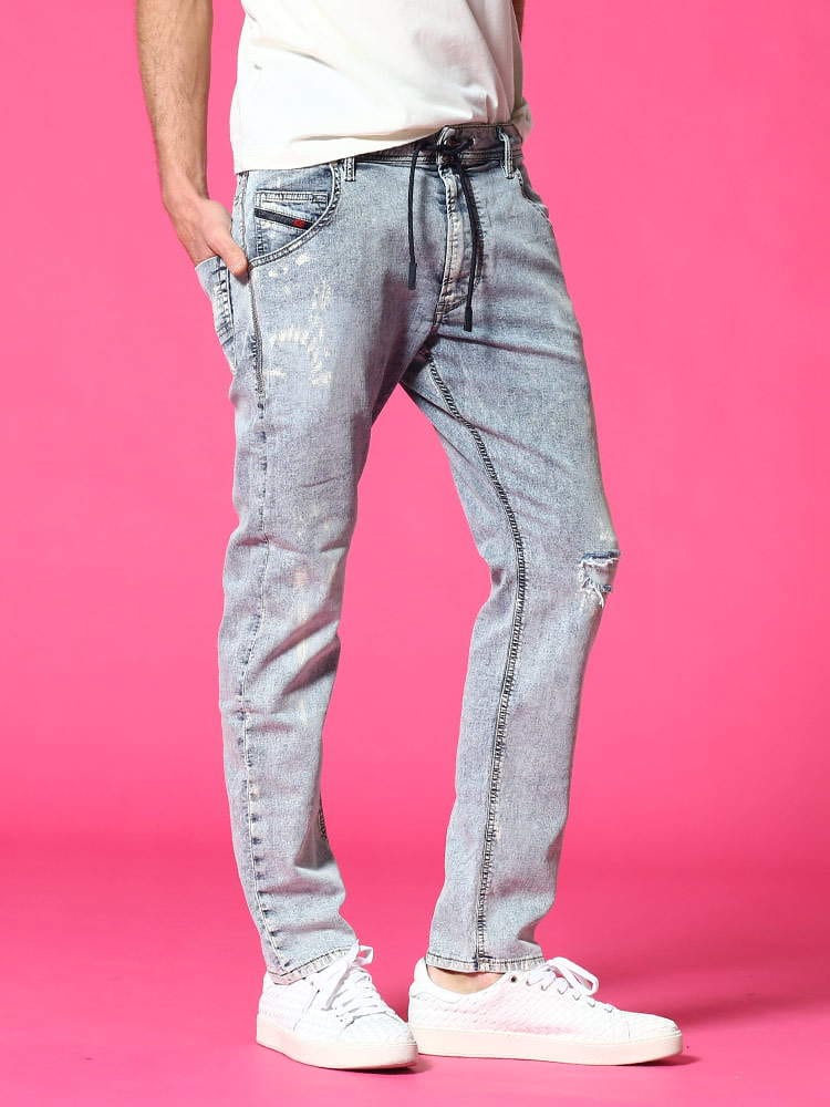 DIESEL (ディーゼル) ストレッチ ジップフライ ジーンズ KROOLEY JOGG JEANS DSKROOLEYNE69FD