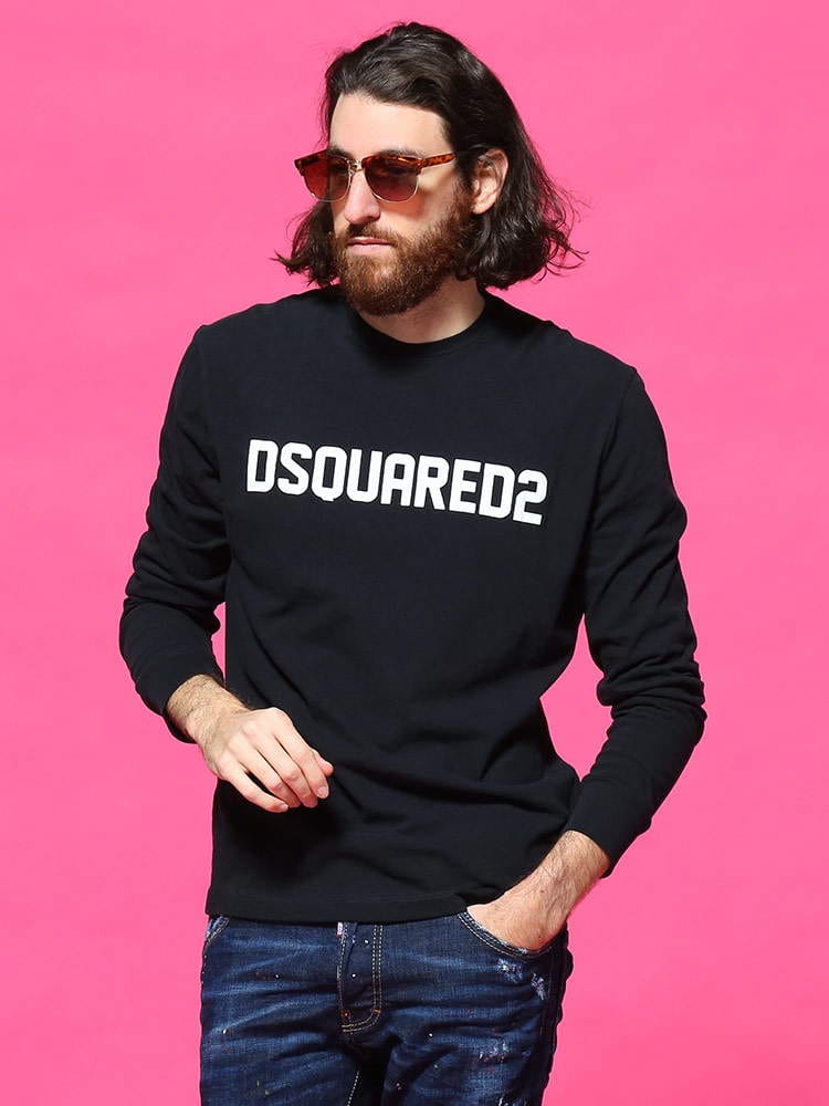 DSQUARED2 (ディースクエアード) フロントロゴ クルーネック 長袖 Tシャツ D2GD0906S22507D