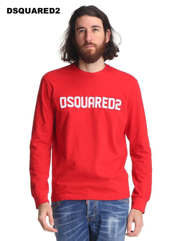 DSQUARED2 (ディースクエアード) フロントロゴ クルーネック 長袖 Tシャツ D2GD0906S22507D
