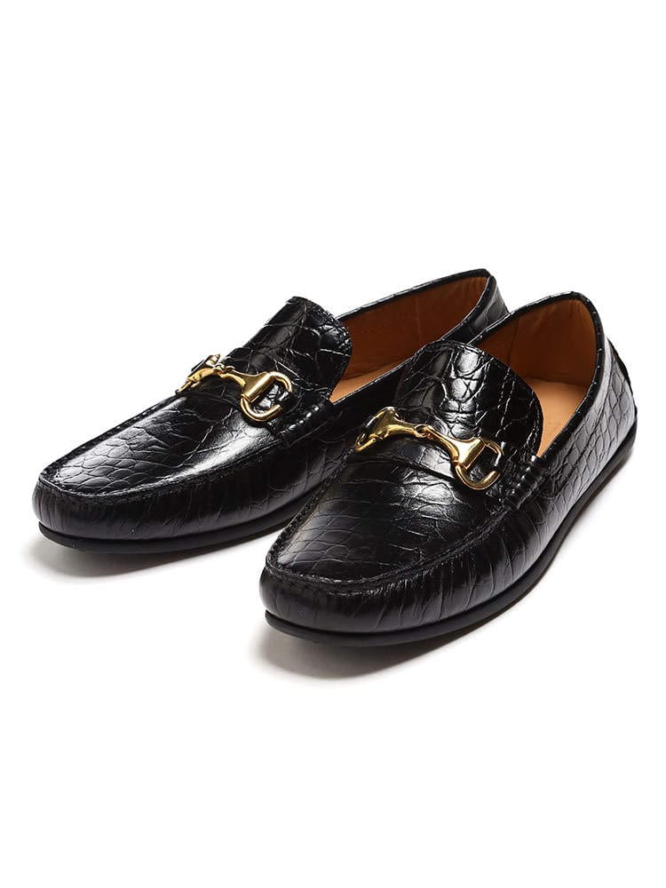 STEFANO GAMBA (ステファノガンバ) レザー クロコエンボス ドライビングシューズ SG303