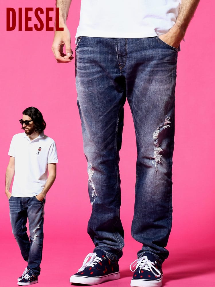 DIESEL (ディーゼル) ダメージ ジップフライ ジーンズ JoggJeans DSKROOLEYT84YH
