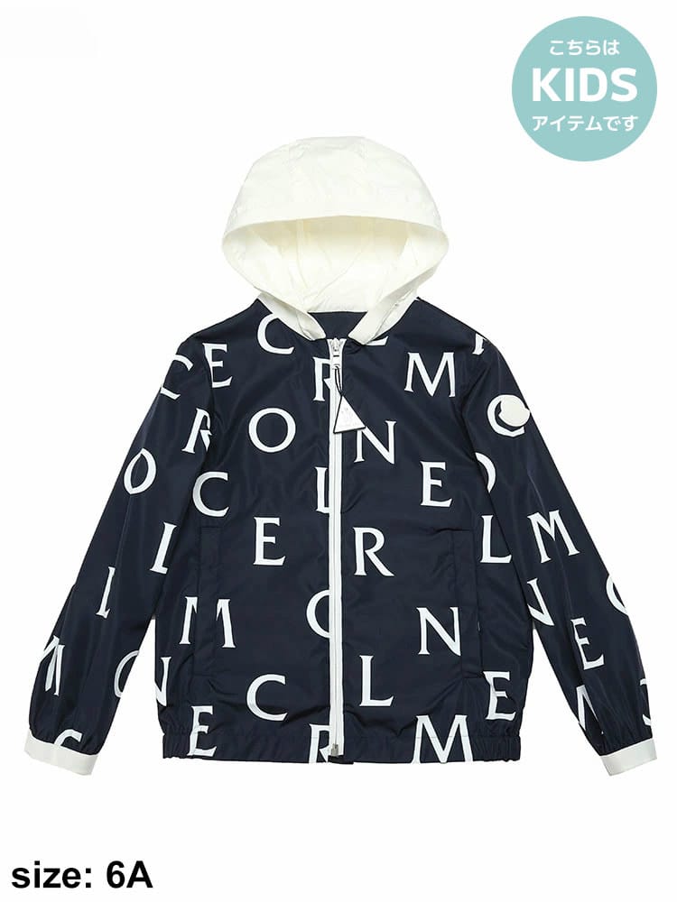 モンクレール キッズ ブルゾン MONCLER ブランド 子供服 アウター ジャケット パーカー 総柄 ロゴ 男の子 子ども Jiro 6Y MCKJIRO