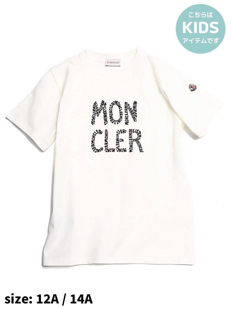 モンクレール キッズ Tシャツ 半袖 MONCLER ブランド 子供服 トップス シャツ ロゴ プリント 女の子 レディース MCJ8C0001483092